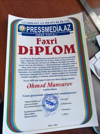 Milli mətbuat günündə aparılmış rəy sorğusu əsasında Əhməd Mansurov Fəxri Diploma laiq görülüb